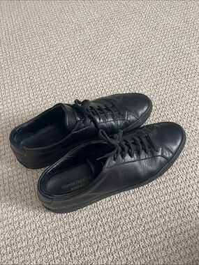 Common Projects Black Leather Low-Top Lace Sneakers